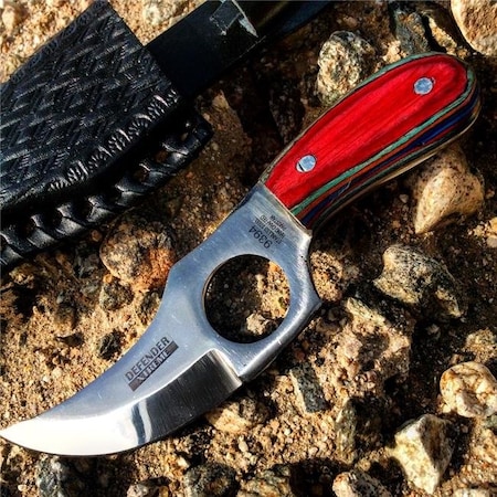Shelter Shelter 9394 6 in. Skinner Knife with Multi-Color Handle & Leather Sheath 9394